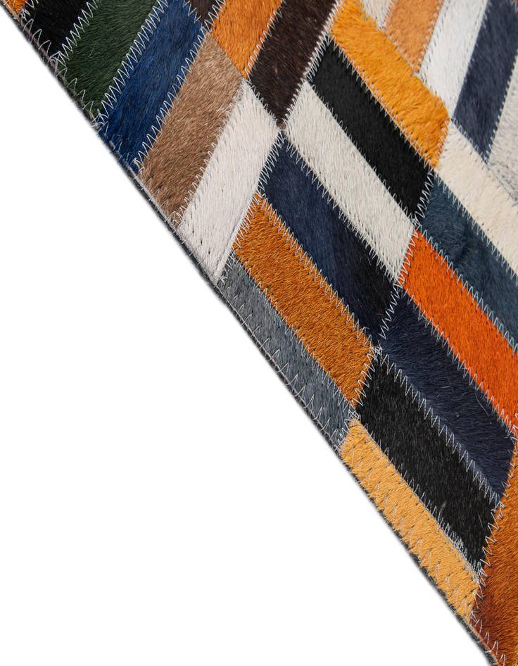 Detail image of  5' 2 x 8' 1 Cowhide - Patchwork Rug