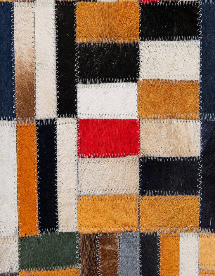 Detail image of  5' 2 x 8' 1 Cowhide - Patchwork Rug