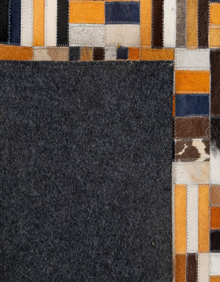 Detail image of  5' 2 x 8' 1 Cowhide - Patchwork Rug