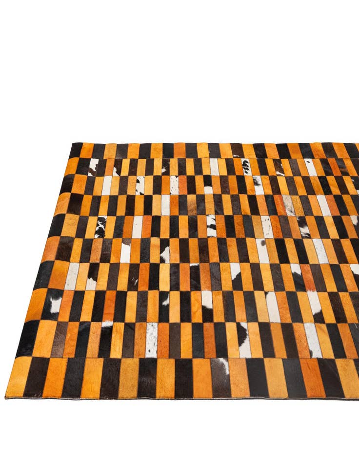 Detail image of  5' 1 x 7' 11 Cowhide - Patchwork Rug