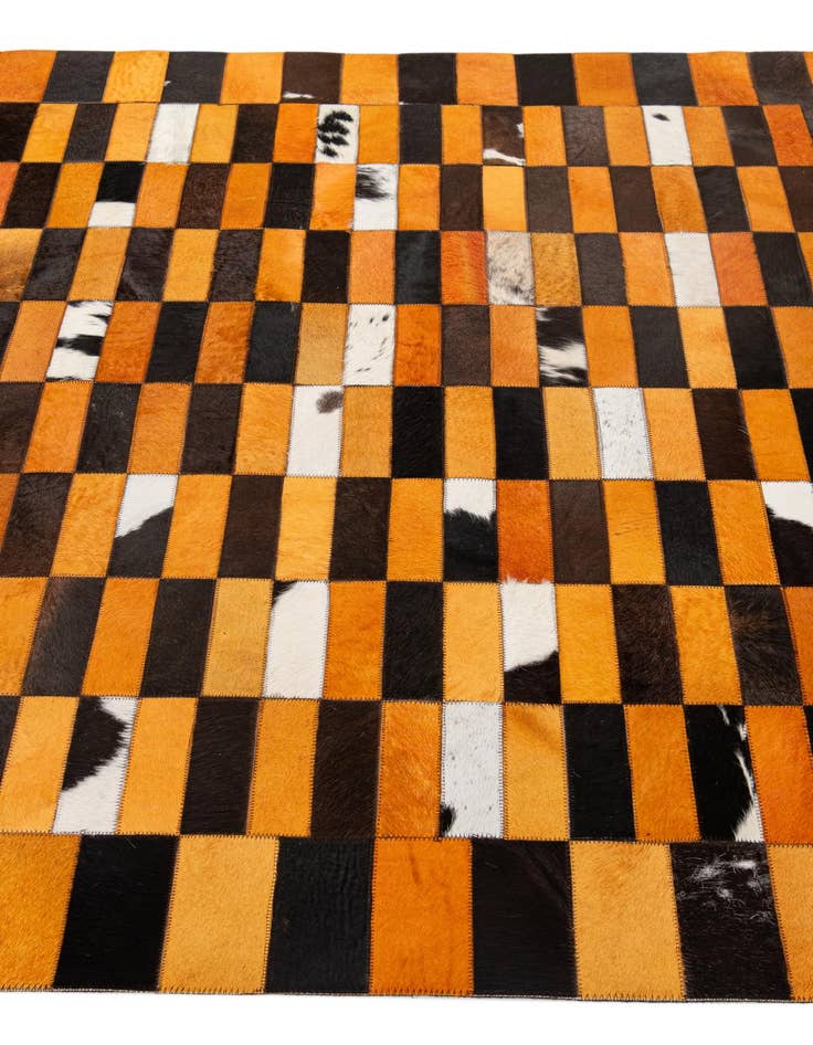 Detail image of  5' 1 x 7' 11 Cowhide - Patchwork Rug