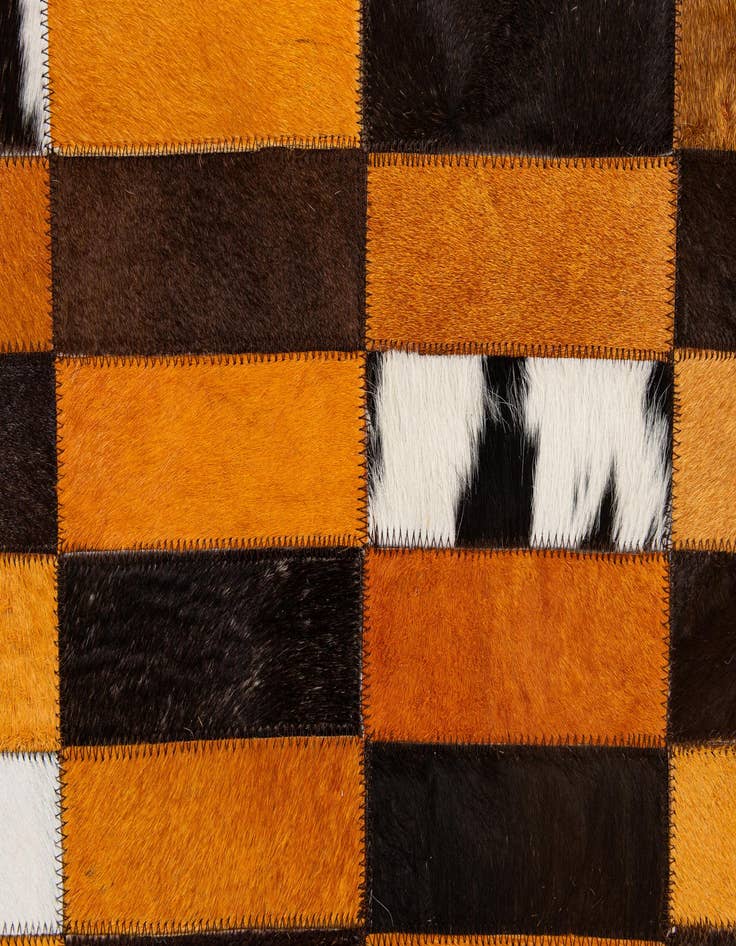 Detail image of  5' 1 x 7' 11 Cowhide - Patchwork Rug