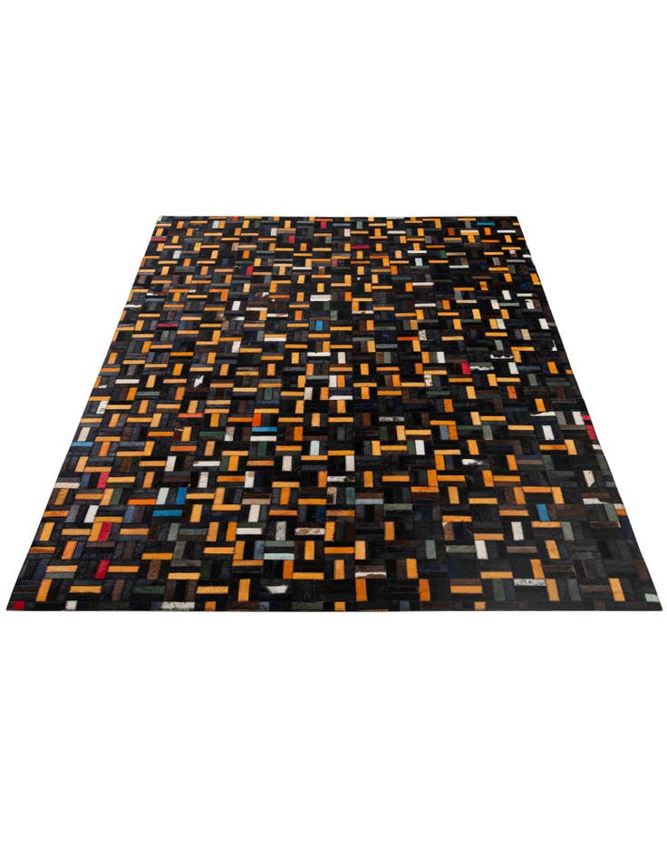 Detail image of  5' 1 x 7' 11 Cowhide - Patchwork Rug