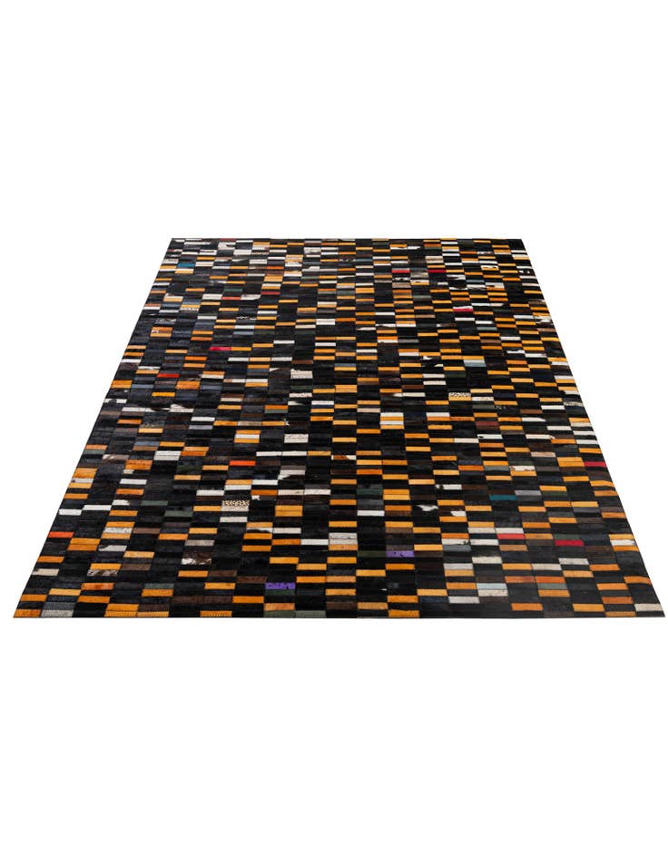 Detail image of  5' 2 x 8' Cowhide - Patchwork Rug