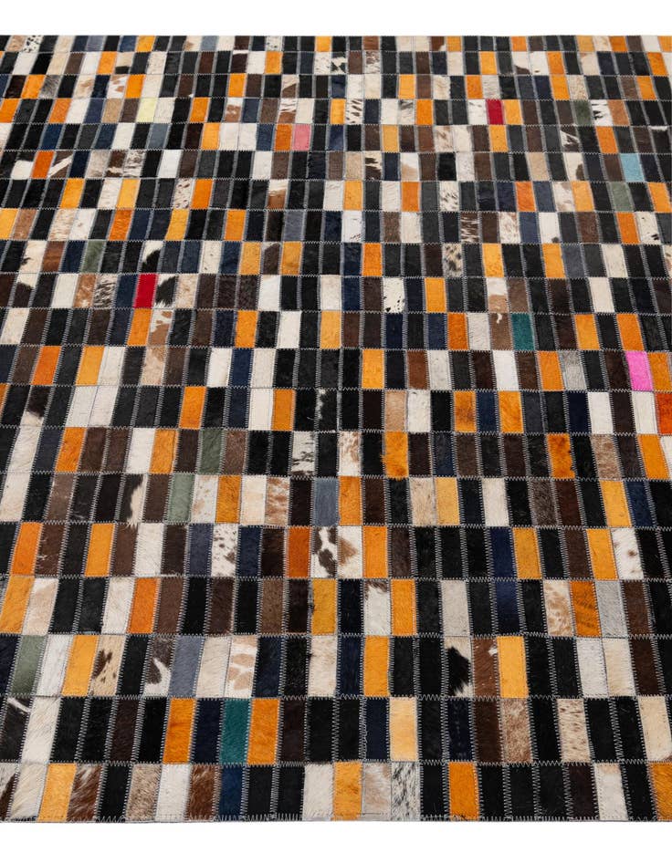 Detail image of  4' 11 x 7' 11 Cowhide - Patchwork Rug