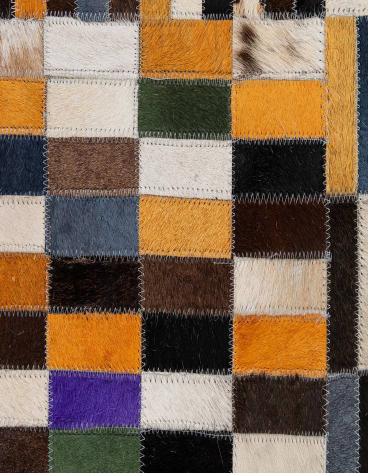 Detail image of  5' 1 x 7' 10 Cowhide - Patchwork Rug