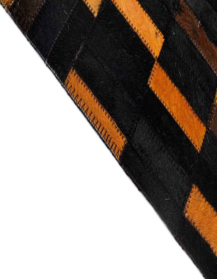 Detail image of  5' 2 x 8' 1 Cowhide - Patchwork Rug