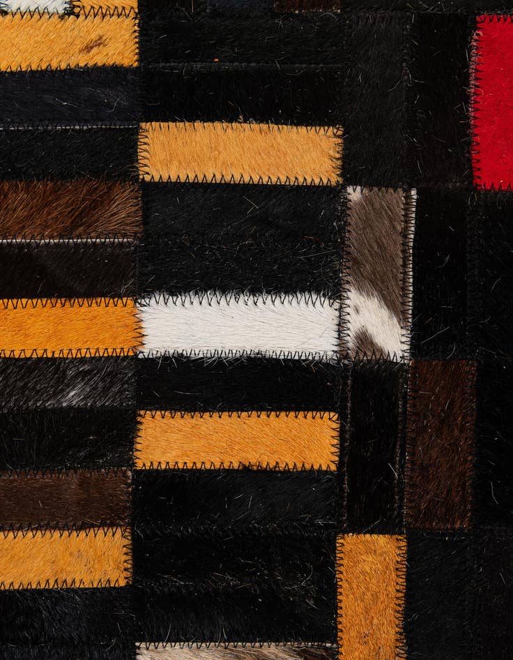 Detail image of  5' 2 x 8' 1 Cowhide - Patchwork Rug