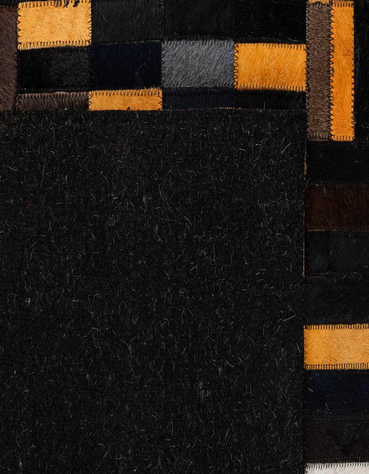 Detail image of  5' 2 x 8' 1 Cowhide - Patchwork Rug