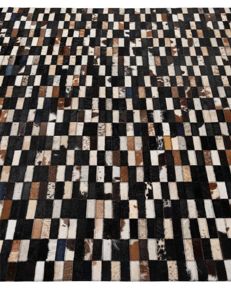 Detail image of  5' 2 x 8' Cowhide - Patchwork Rug