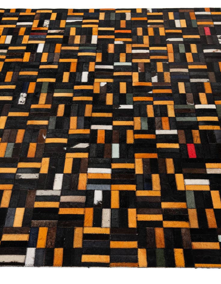 Detail image of  5' 2 x 8' 1 Cowhide - Patchwork Rug