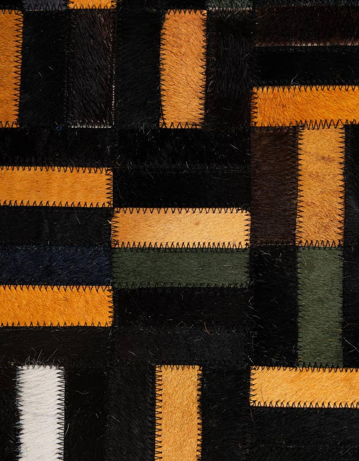 Detail image of  5' 2 x 8' 1 Cowhide - Patchwork Rug