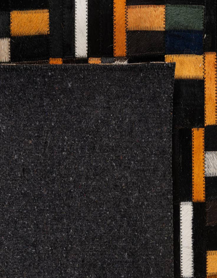 Detail image of  5' 2 x 8' 1 Cowhide - Patchwork Rug