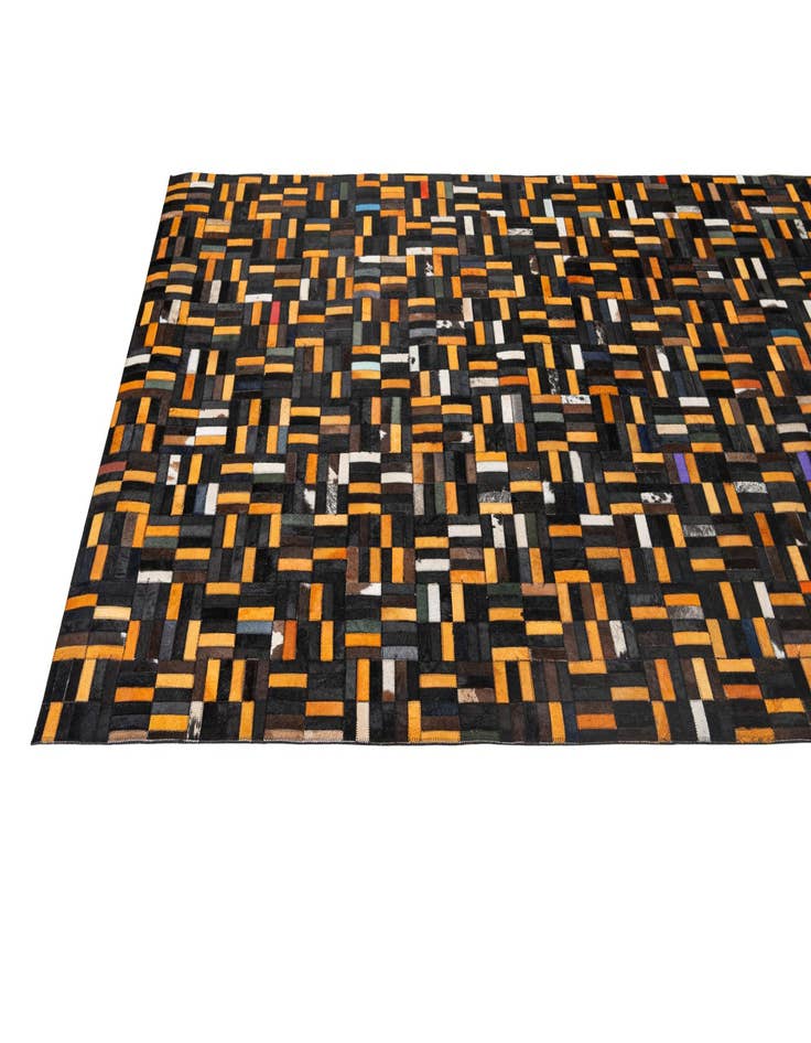 Detail image of  5' 2 x 8' 2 Cowhide - Patchwork Rug