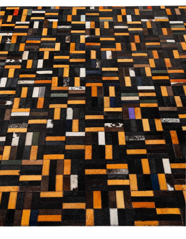 Detail image of  5' 2 x 8' 2 Cowhide - Patchwork Rug