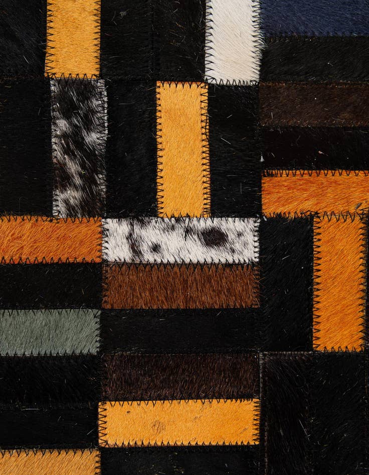 Detail image of  5' 2 x 8' 2 Cowhide - Patchwork Rug