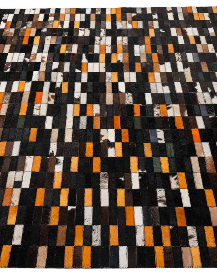 Detail image of  5' 3 x 7' 11 Cowhide - Patchwork Rug