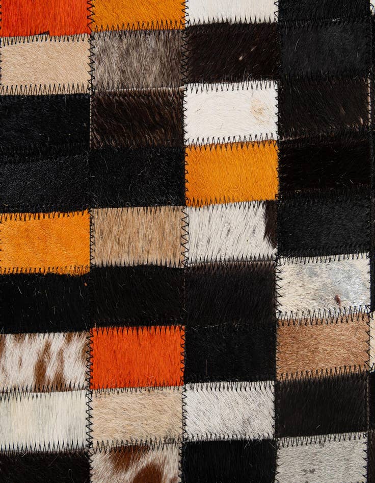 Detail image of  5' 3 x 7' 11 Cowhide - Patchwork Rug