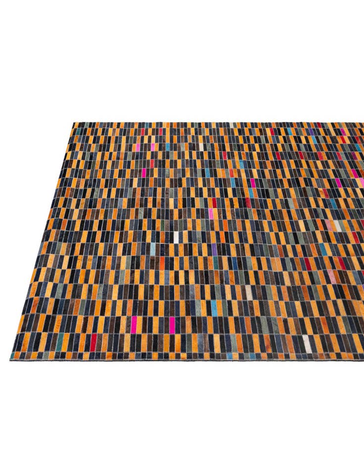 Detail image of  5' 1 x 7' 11 Cowhide - Patchwork Rug