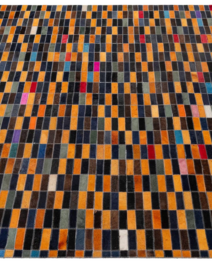 Detail image of  5' 1 x 7' 11 Cowhide - Patchwork Rug