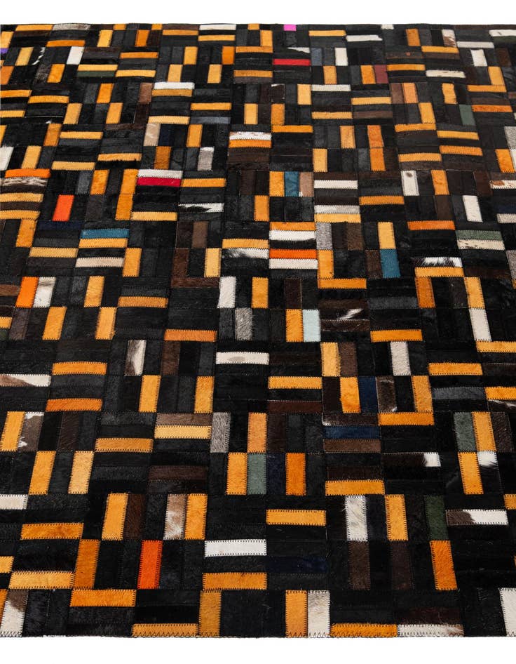 Detail image of  5' 1 x 8' 2 Cowhide - Patchwork Rug