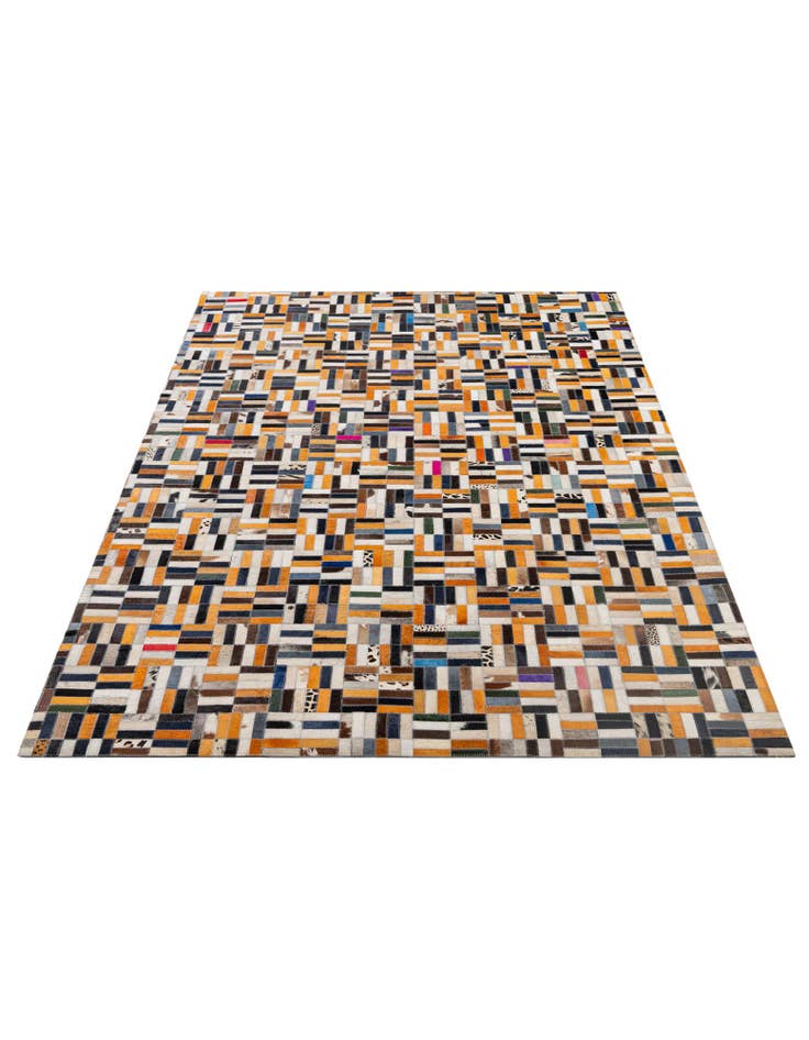 Detail image of  5' 1 x 8' 1 Cowhide - Patchwork Rug