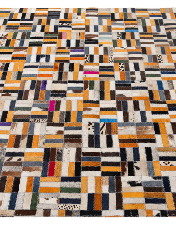 Detail image of  5' 1 x 8' 1 Cowhide - Patchwork Rug