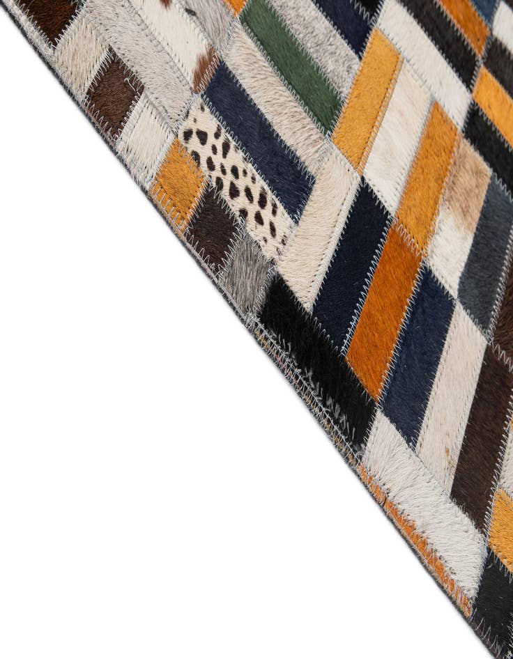 Detail image of  5' 1 x 8' 1 Cowhide - Patchwork Rug