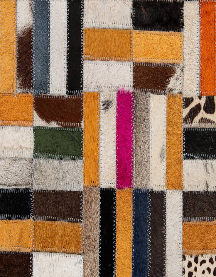 Detail image of  5' 1 x 8' 1 Cowhide - Patchwork Rug