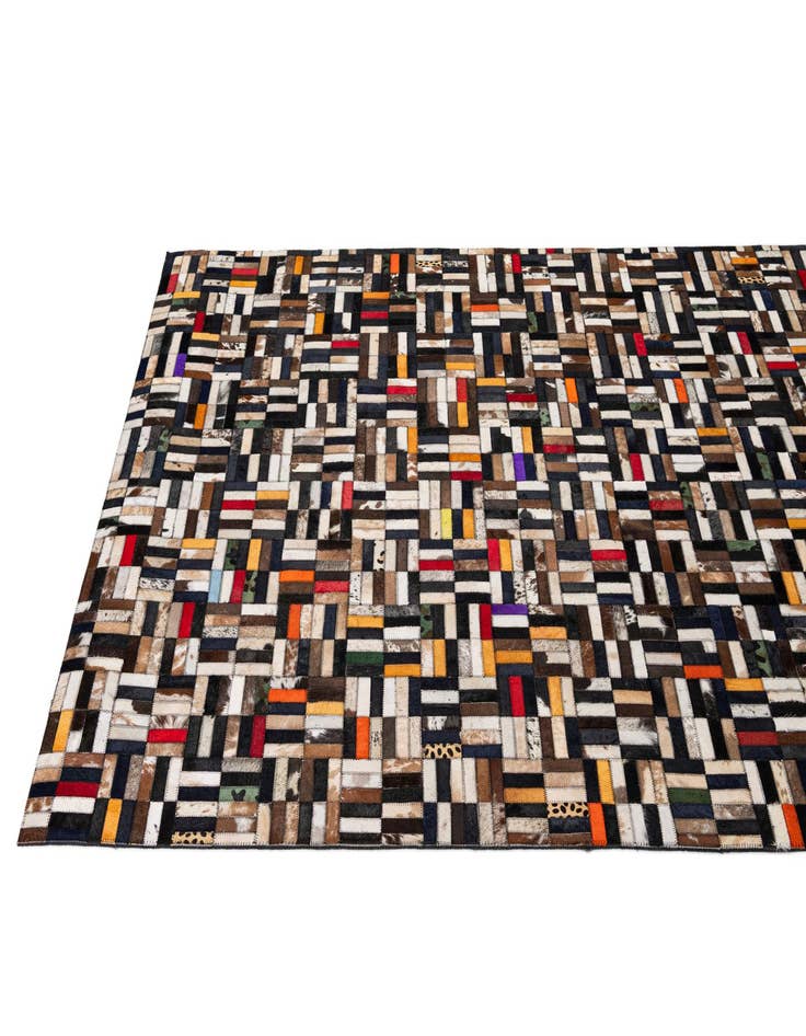 Detail image of  5' 1 x 8' 1 Cowhide - Patchwork Rug