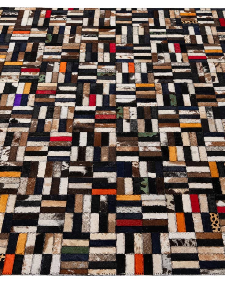 Detail image of  5' 1 x 8' 1 Cowhide - Patchwork Rug
