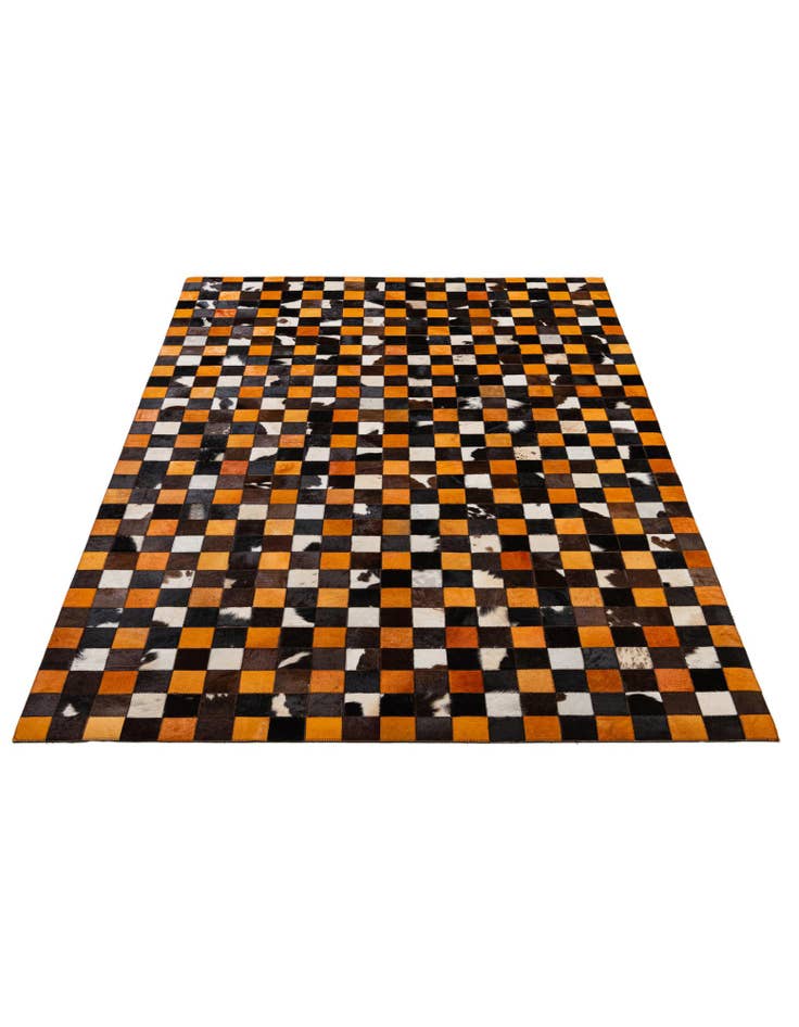 Detail image of  5' 2 x 8' Cowhide - Patchwork Rug