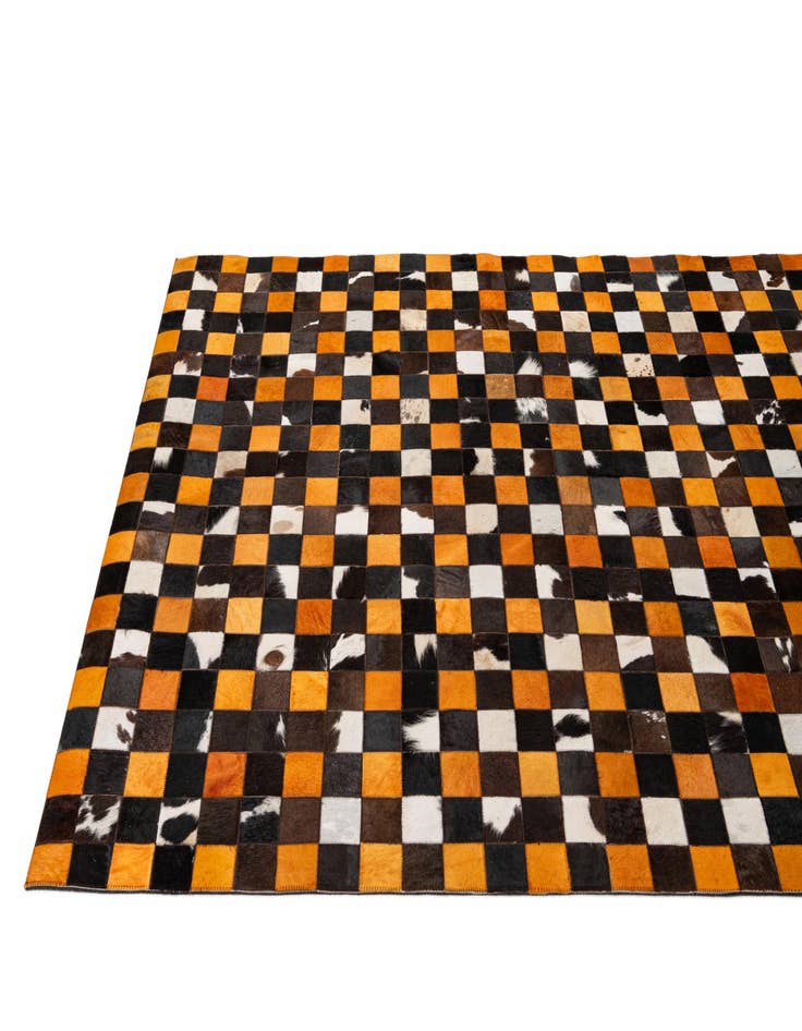 Detail image of  5' 2 x 8' Cowhide - Patchwork Rug