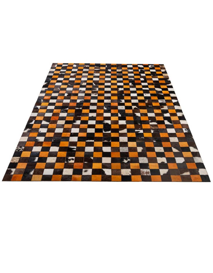 Detail image of  5' 2 x 8' Cowhide - Patchwork Rug