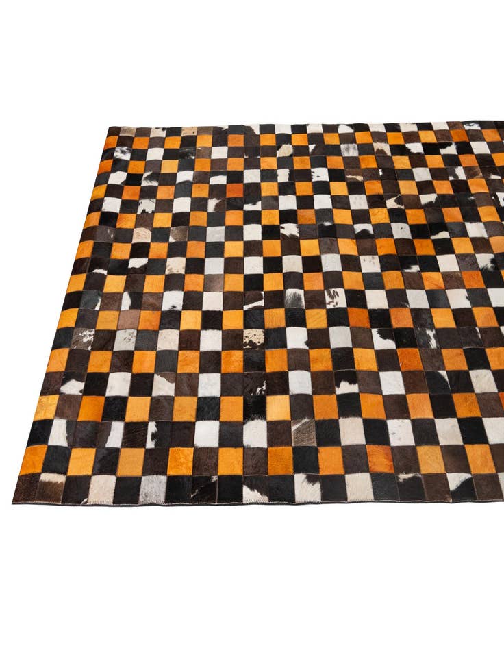 Detail image of  5' 2 x 8' Cowhide - Patchwork Rug