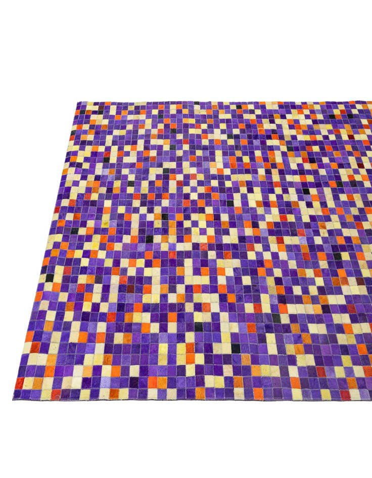 Detail image of  5' 2 x 7' 11 Cowhide - Patchwork Rug