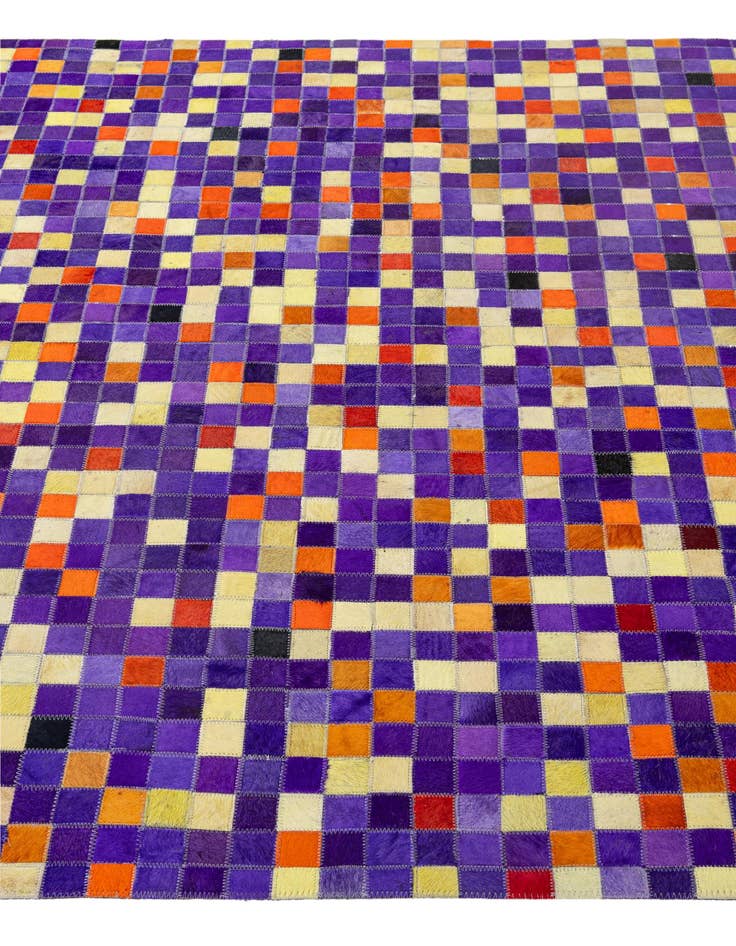 Detail image of  5' 2 x 7' 11 Cowhide - Patchwork Rug