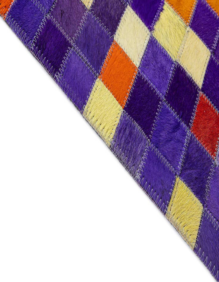 Detail image of  5' 2 x 7' 11 Cowhide - Patchwork Rug