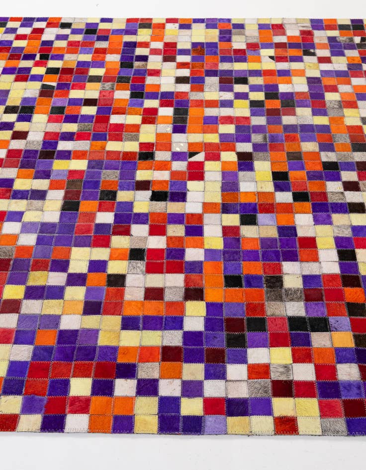 Detail image of  5' 1 x 7' 11 Cowhide - Patchwork Rug