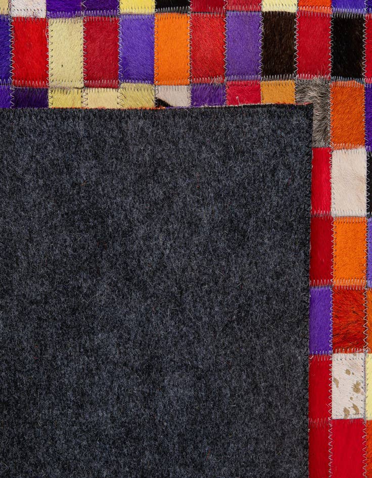 Detail image of  5' 1 x 7' 11 Cowhide - Patchwork Rug