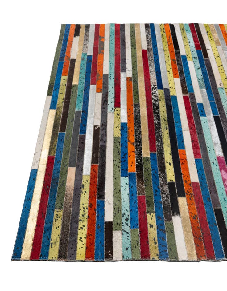 Detail image of  5' 1 x 8' 1 Cowhide - Patchwork Rug