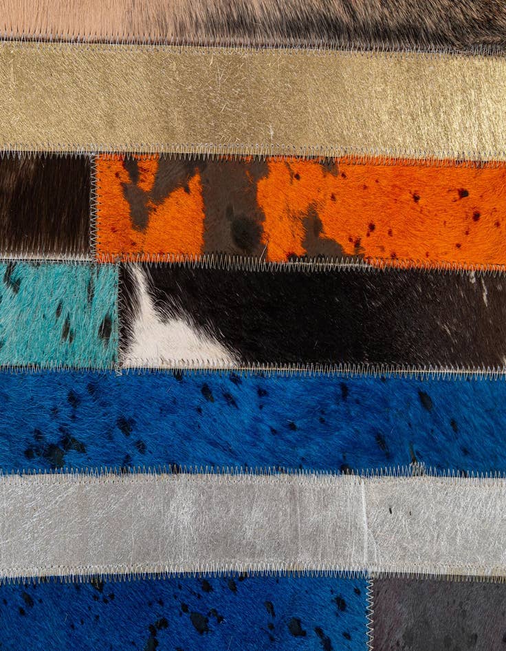 Detail image of  5' 1 x 8' 1 Cowhide - Patchwork Rug