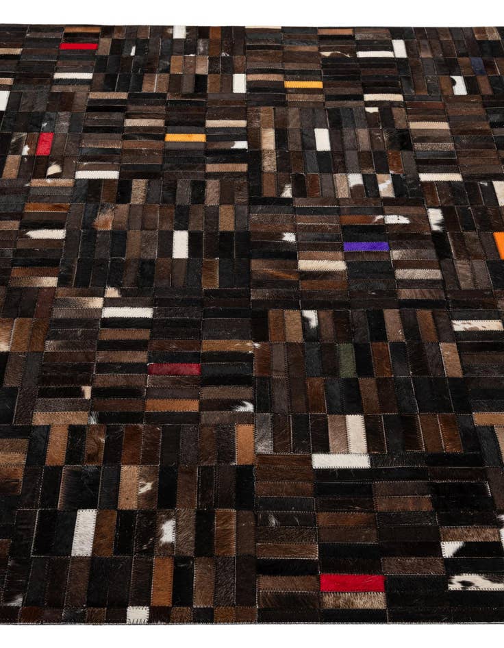 Detail image of  5' 1 x 8' 1 Cowhide - Patchwork Rug