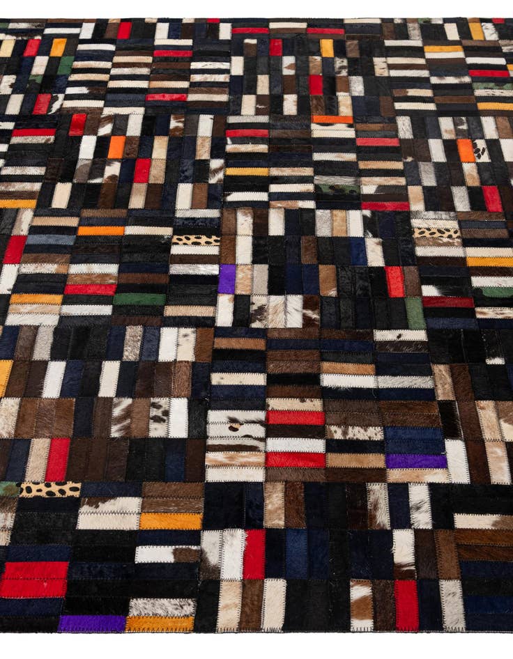 Detail image of  5' 1 x 8' 1 Cowhide - Patchwork Rug