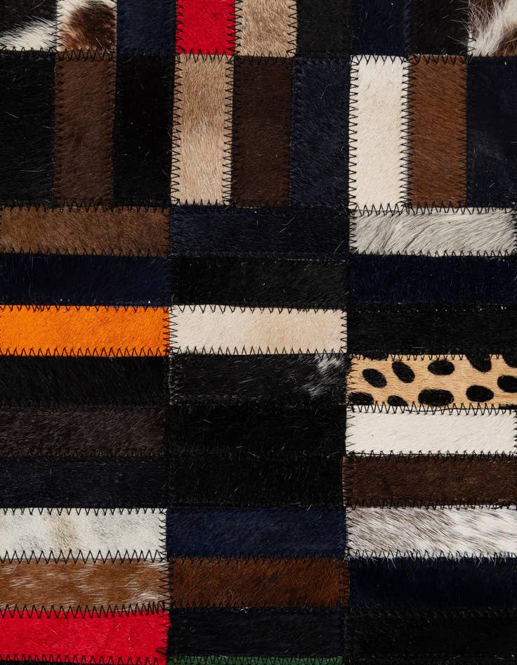 Detail image of  5' 1 x 8' 1 Cowhide - Patchwork Rug