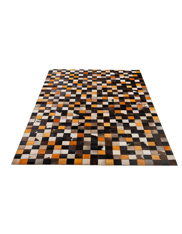 Detail image of  5' 1 x 8' Cowhide - Patchwork Rug