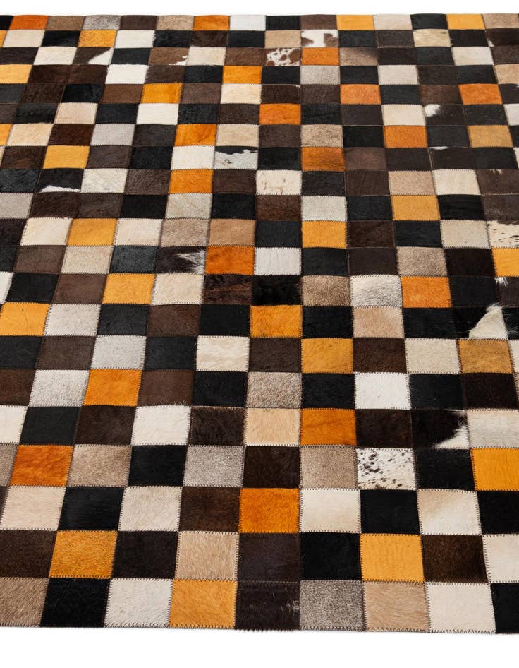 Detail image of  5' 1 x 8' Cowhide - Patchwork Rug