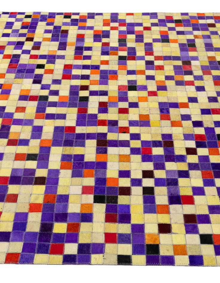 Detail image of  5' 1 x 7' 11 Cowhide - Patchwork Rug