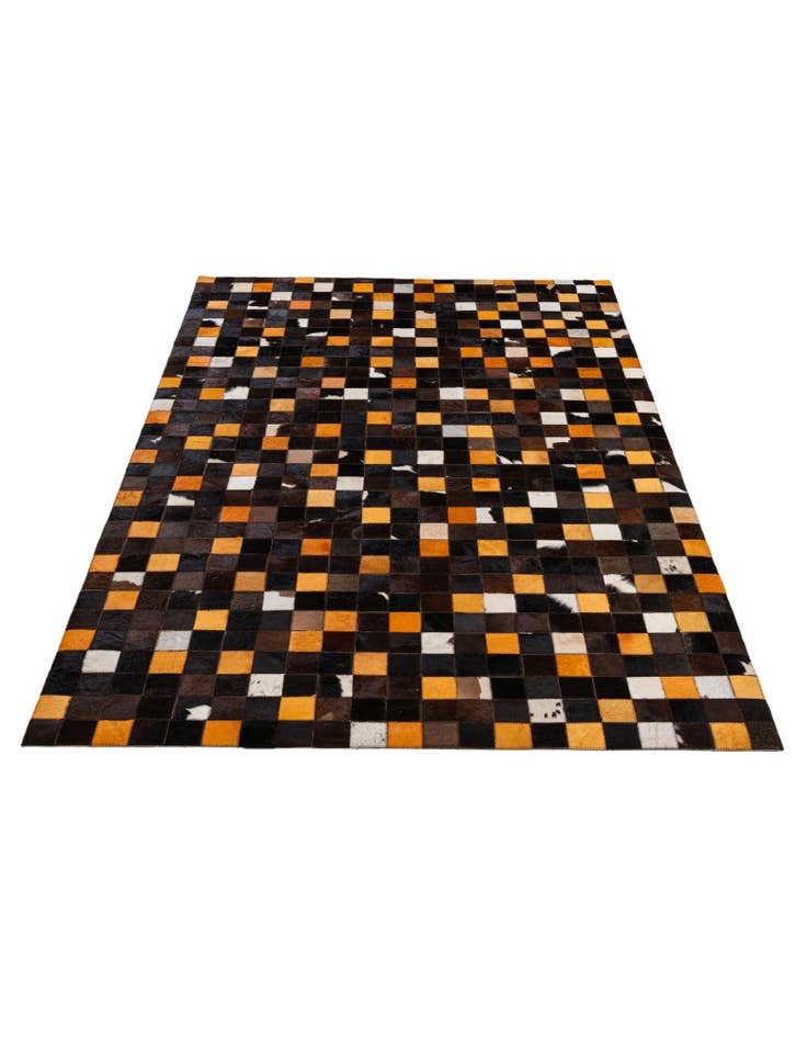 Detail image of  5' 2 x 8' Cowhide - Patchwork Rug
