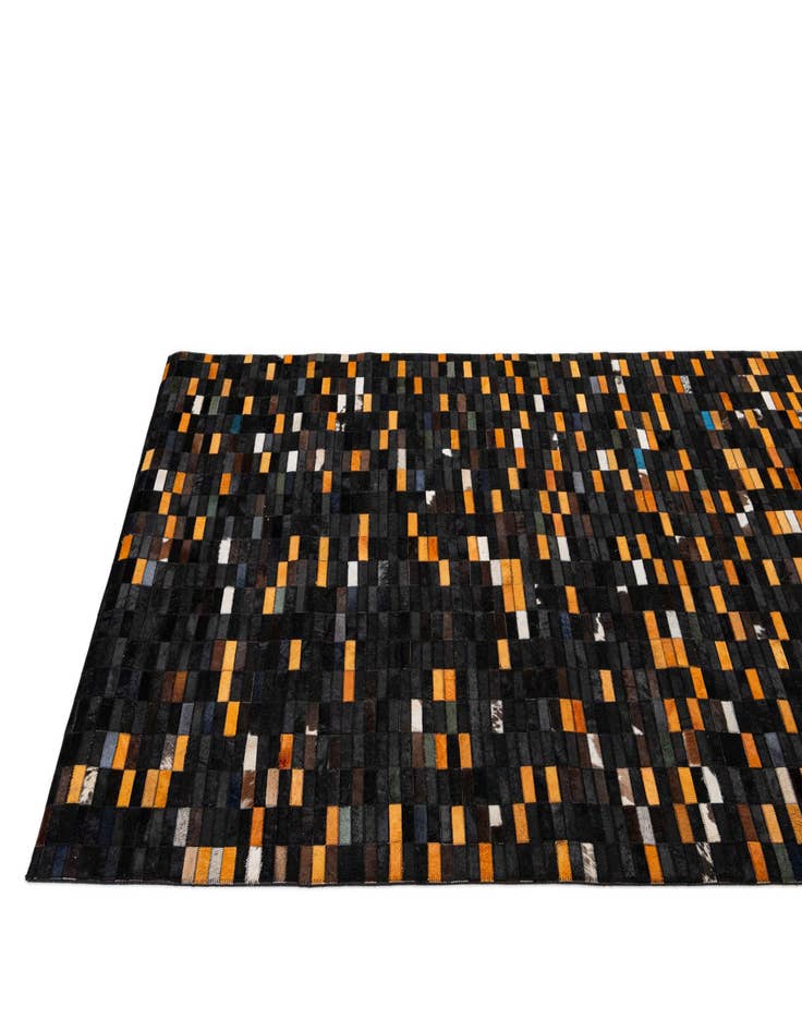 Detail image of  5' 2 x 7' 11 Cowhide - Patchwork Rug